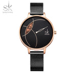 SK Brand Women's Watch Women's Creative Mesh Strap Personalized Watch Women's Simple Casual Quartz Watch Factory Wholesale 0091